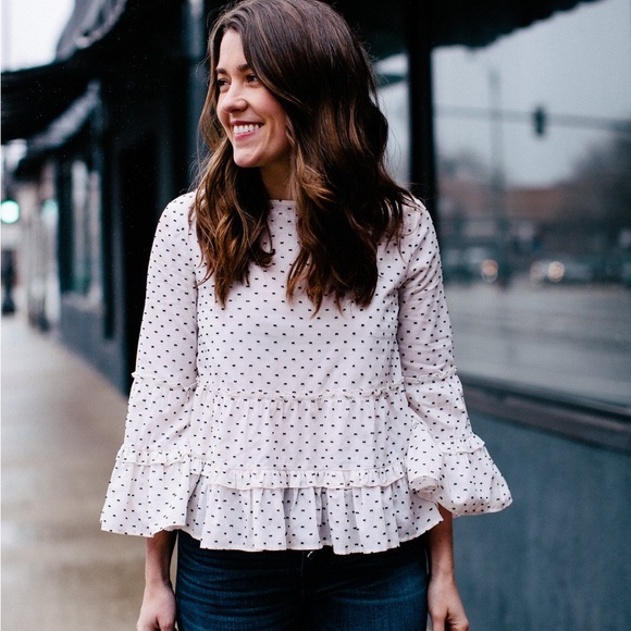 Club Monaco Tops - Club Monaco Polka Dot Tiered Top